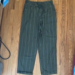 American Eagle Green Striped Pants